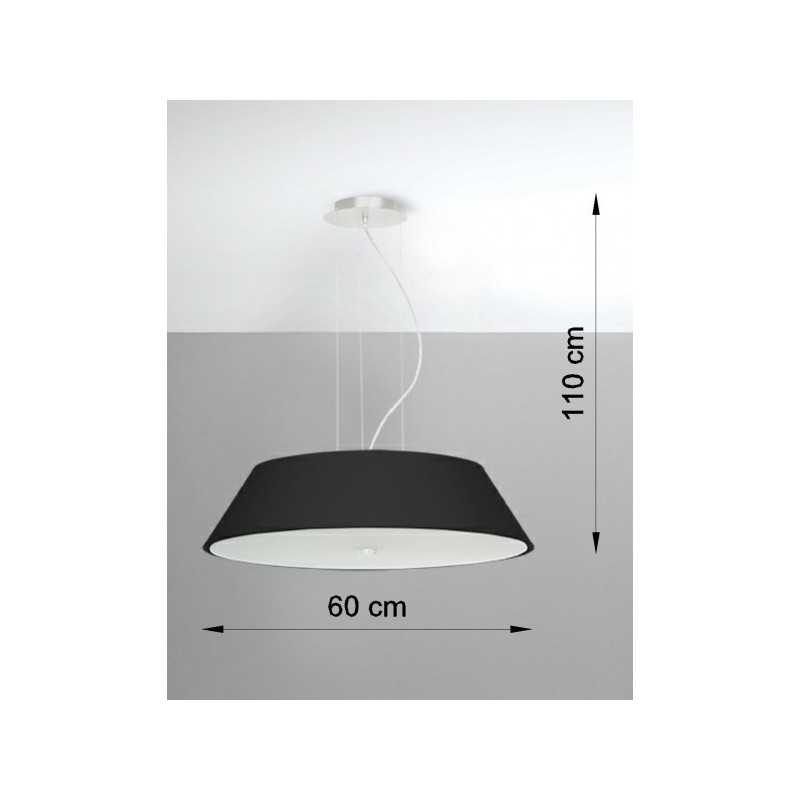 Suspension Abat Jour Design VEGA 60cm 5xE27 - noir