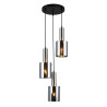 Suspension luminaire design SARDO 3 E27 - nickel / fumée