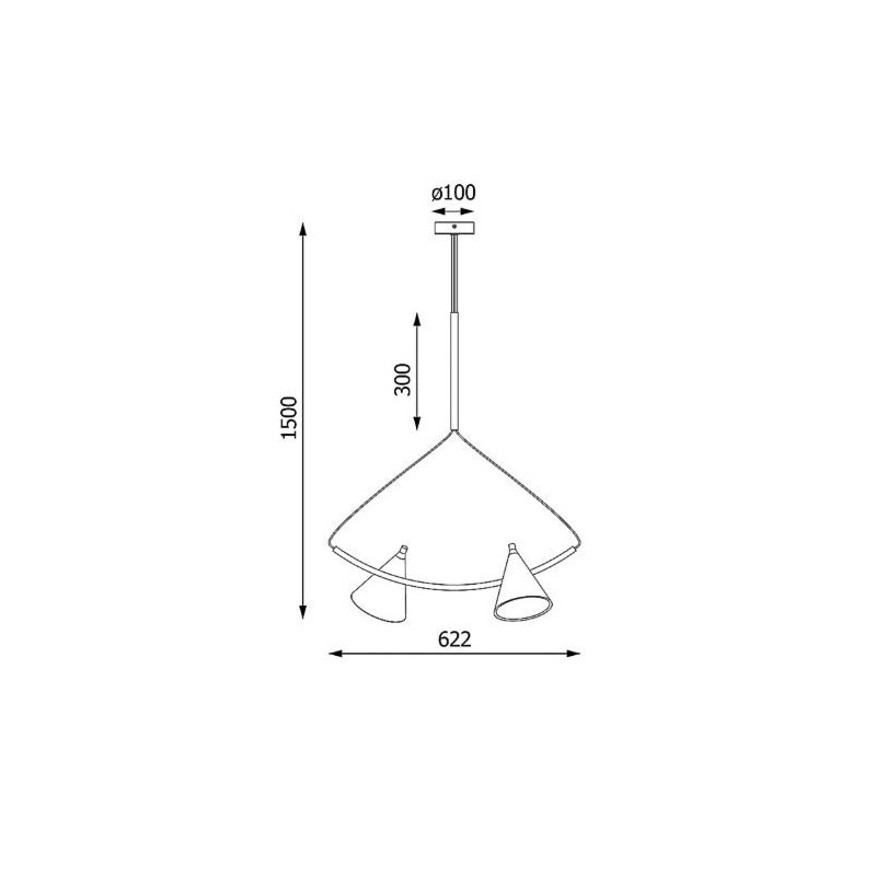 Suspension Design RIM C1 LED 2x6W 3000K - noir mat