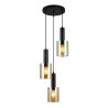 Suspension luminaire SARDO 3 E27 - noir / ambre