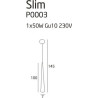 Suspension luminaire SLIM GU10 longue - noir