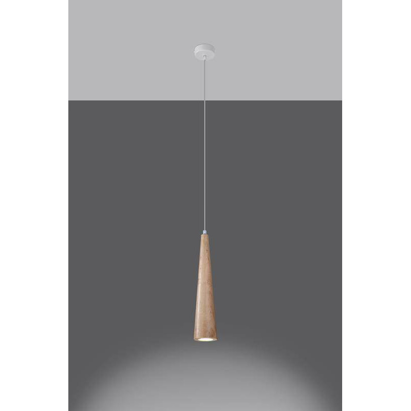 Suspension luminaire design SULA GU10 - blanc / bois