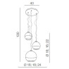 Suspension luminaire SILVER BALL 3 3xE27 - chrome