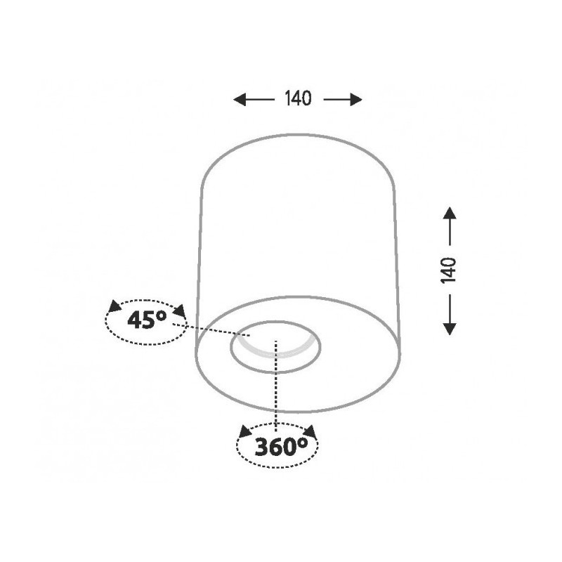 TOKI 1123 Downlight GU10 - noir 