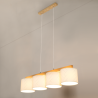 Suspension Abat Jour Design PUNTO 4xE27 - bois / multicolore