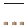 Suspension avec abat-jour JUTE 3xE27 - noir / beige