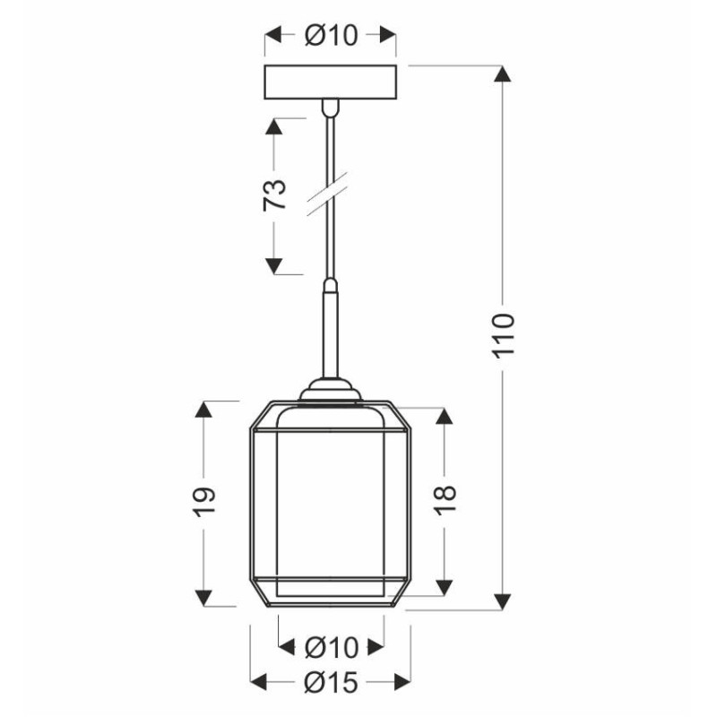 Luminaire Suspension Industriel JONERA E27 - noir / fumé