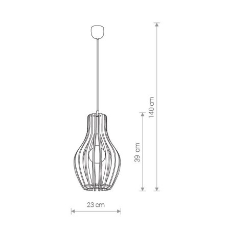 Lampe Suspendue design IKA A E27 - contreplaqué