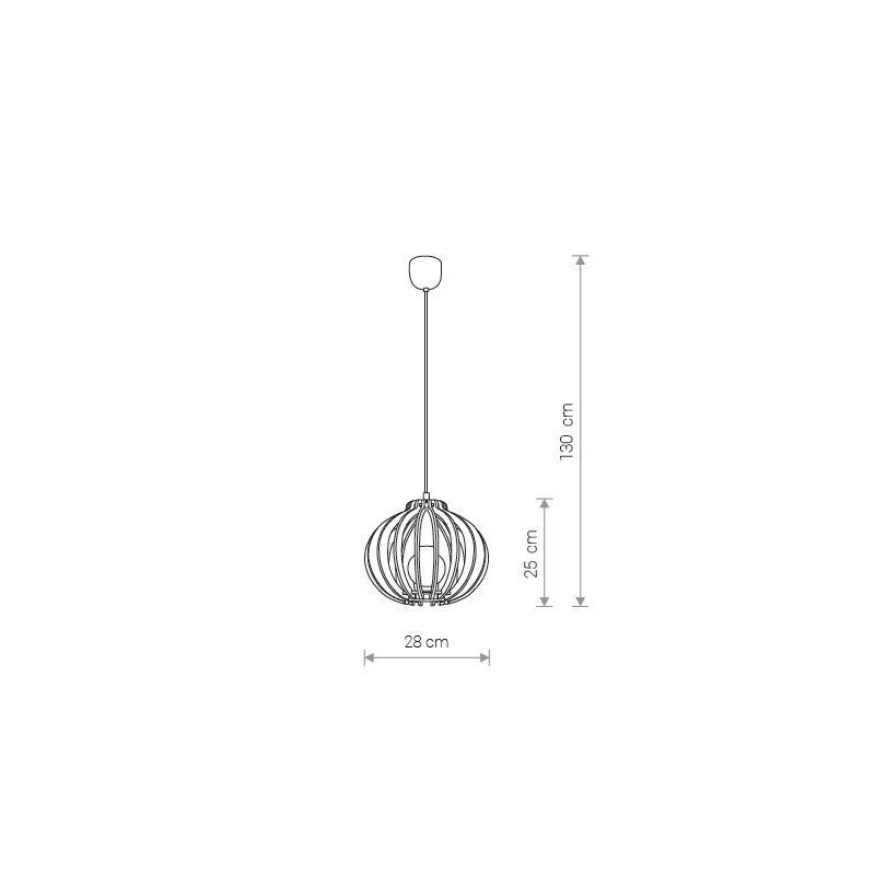 Lampe Suspendue design IKA C E27 - beige / contreplaqué