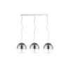 Suspension luminaire design IRIS bande 3xE27 - chrome