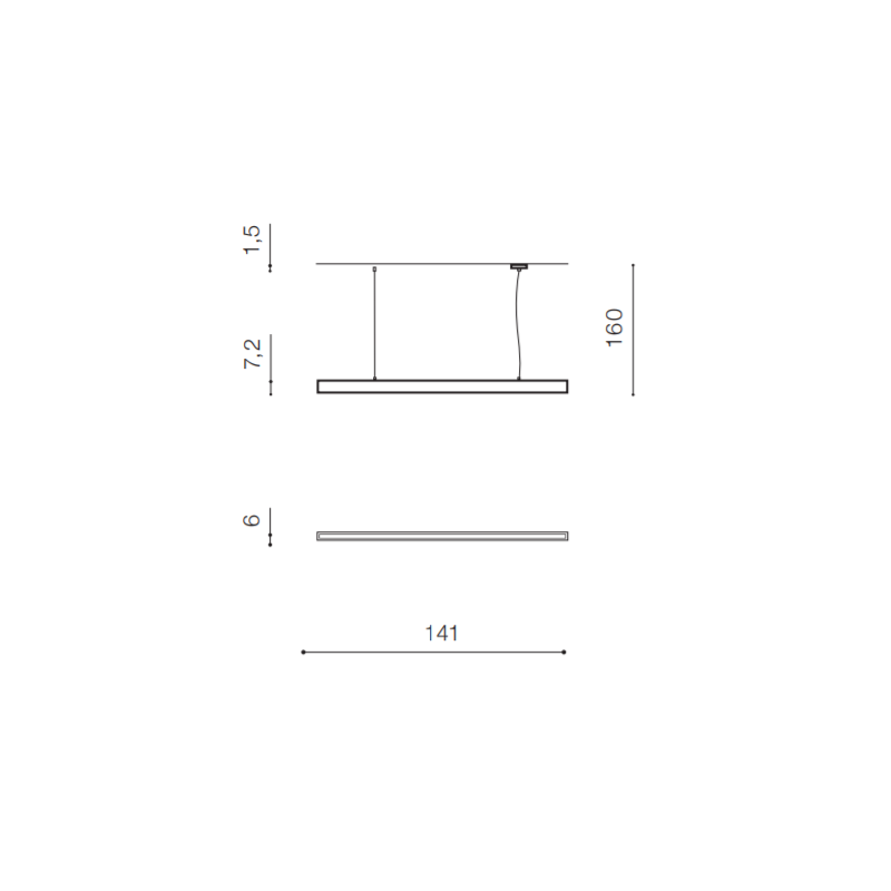 Suspension Design LINNEA 140 LED 54W 3000-4000-5500K - blanc