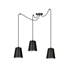 Lampe Suspendue design LINK 3 NOIR / BLANC 3xE27 - noir