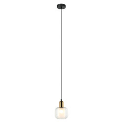 Lampe Suspendue design LAMEZIA E27 - marron antique / transparent