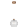 Lampe Suspendue design LAGUNA E27 - chêne huilé / transparent