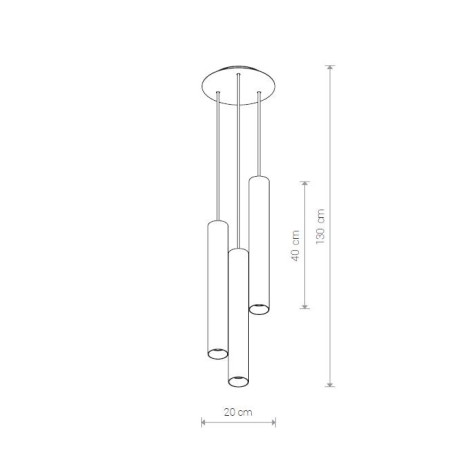 Lampe Suspendue design EYE BRASS L III GU10 - noir / laiton