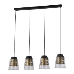 Lampe Suspendue design FRESNO 4xE27 - noir / or