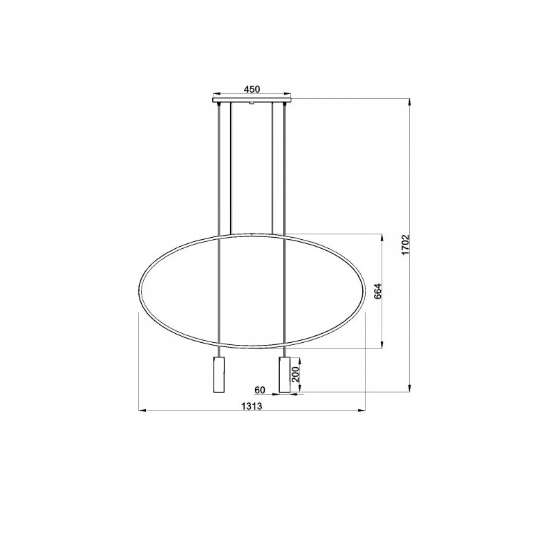 Lampe Suspendue design HOLAR 2xGU10 - noir