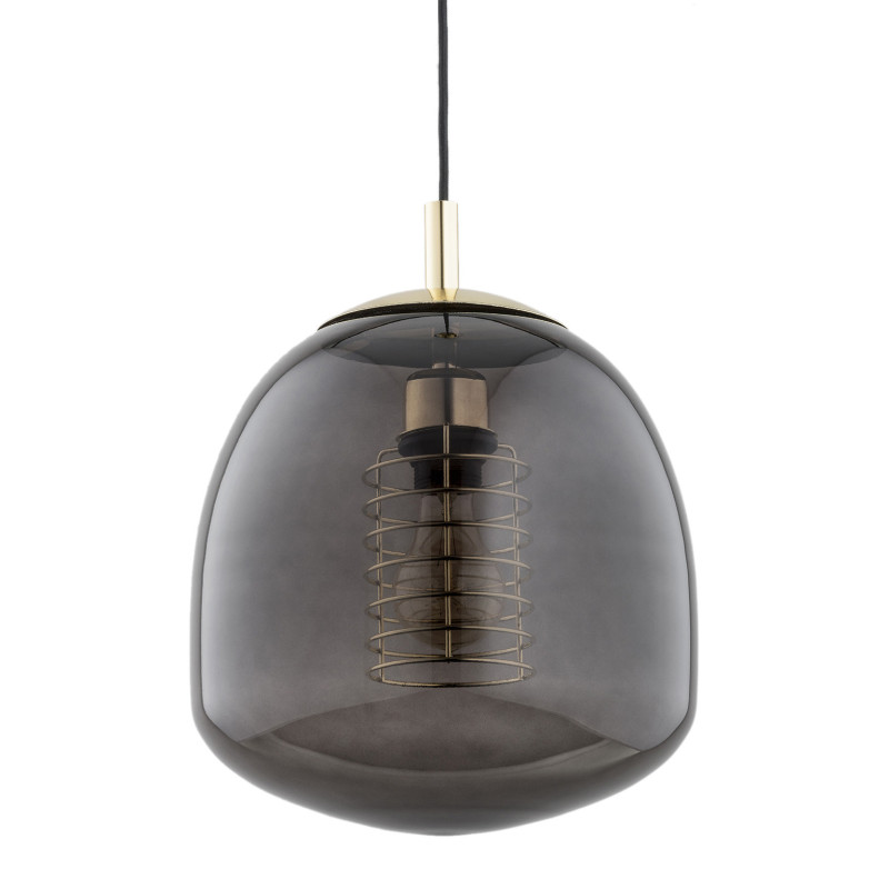 Suspension luminaire design GLEN E27 - laiton / fumé