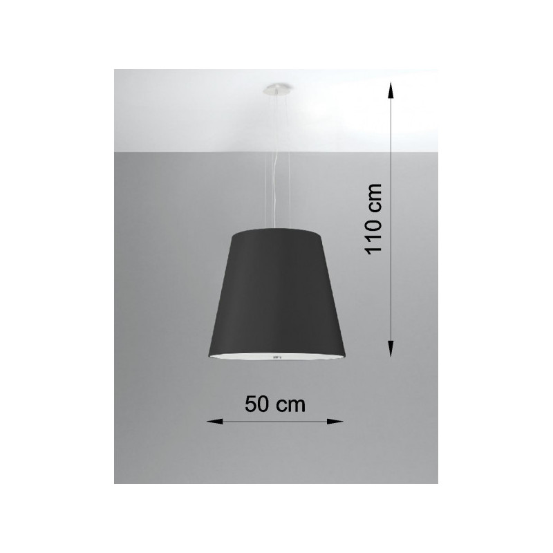 Suspension luminaire design GENEVE 50cm 3xE27 - noir