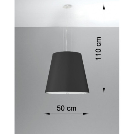 Suspension luminaire design GENEVE 50cm 3xE27 - noir