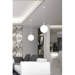 Lampe Suspendue design ODEN 15cm G9 - chrome / blanc