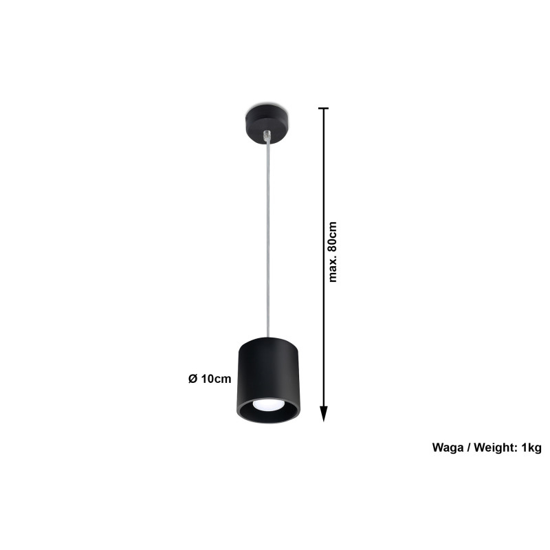 Suspension luminaire design ORBIS 1 GU10 - noir