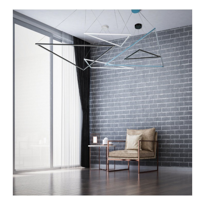 Suspension Design ORIGAMI LED large 40W noir ou blanc