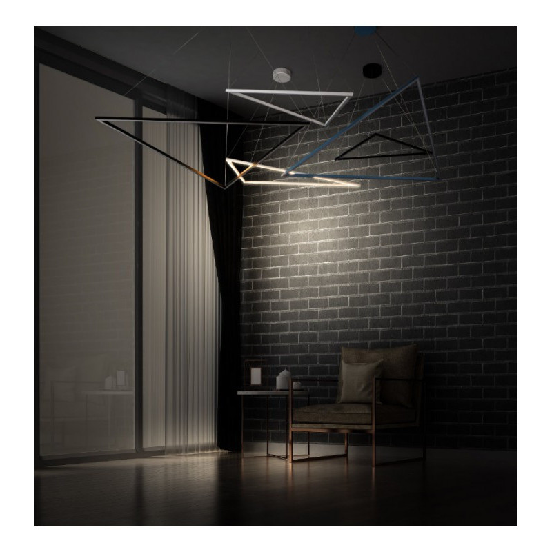 Suspension Design ORIGAMI LED large 40W noir ou blanc