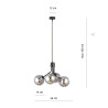 Lampe Suspendue design NOVA 4xE14 - noir / fumé