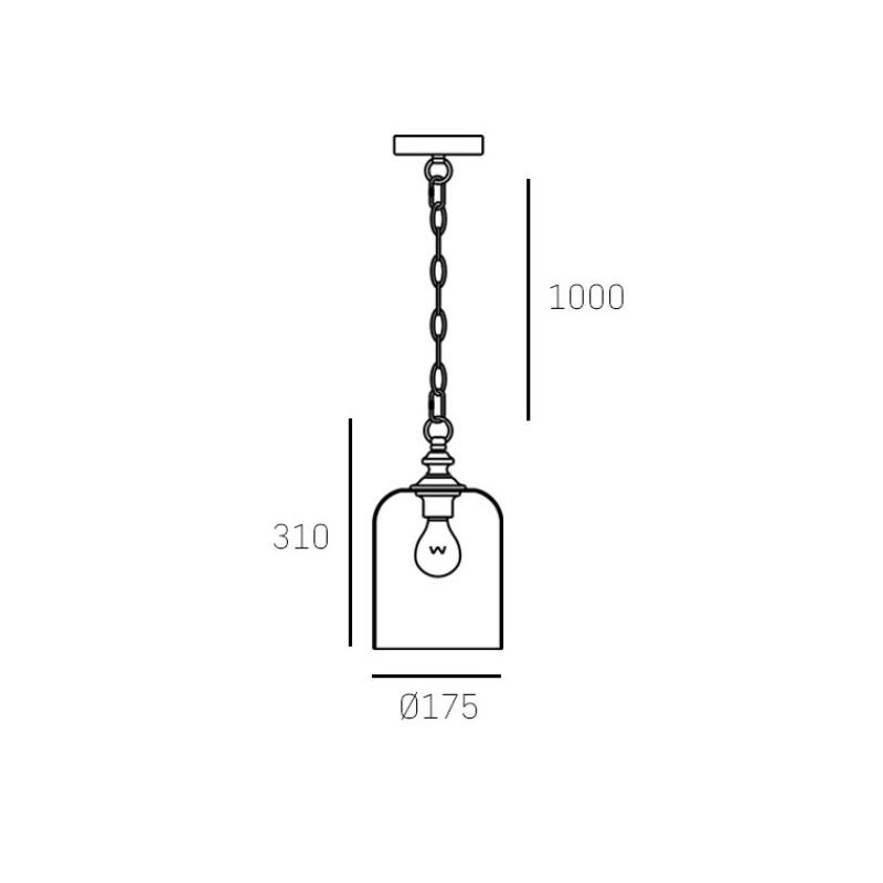 Lampe Suspendue design PRAGUE E27 - or / verre