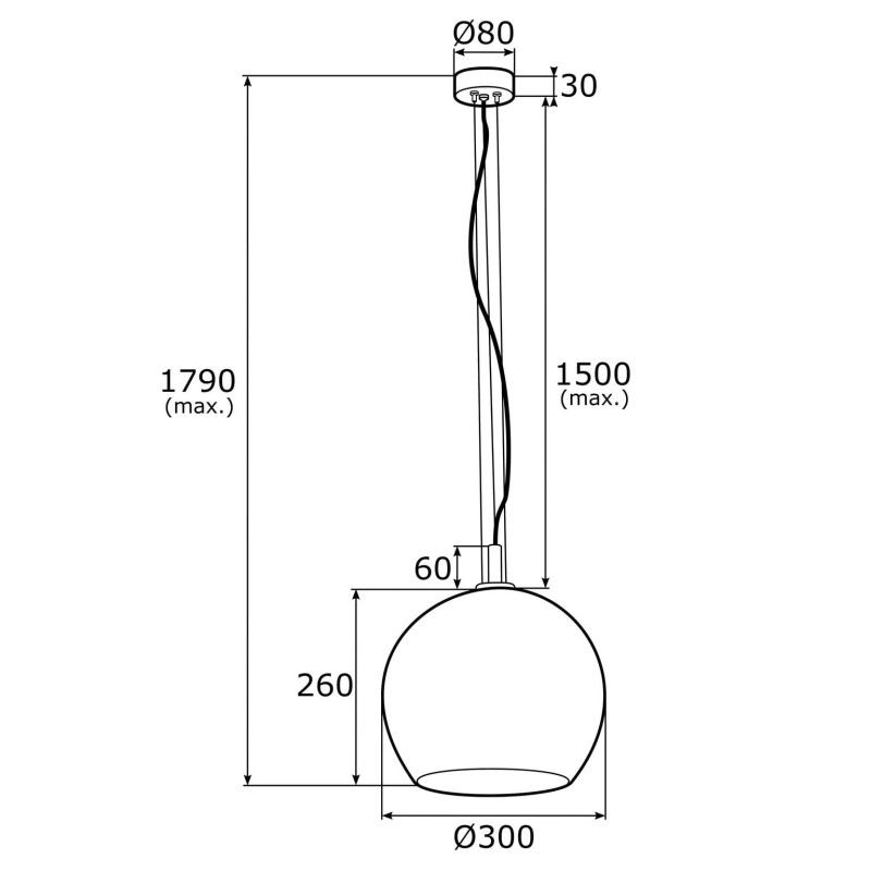 Suspension OVIEDO Ø30 E27 - laiton / transparent Cristal