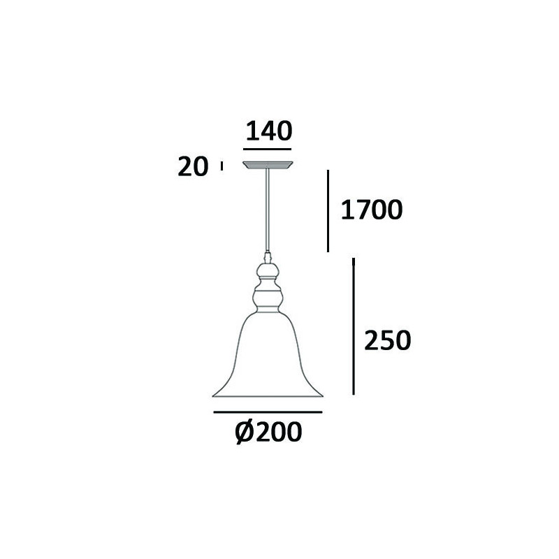 Luminaire Suspension Industriel PARIS E27 transparent, noir