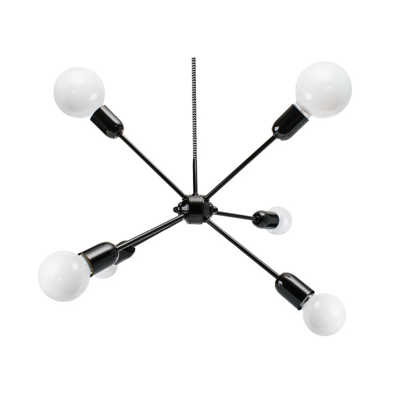 Luminaire Suspension Industriel loft RHYTHM 6xE27 - noir