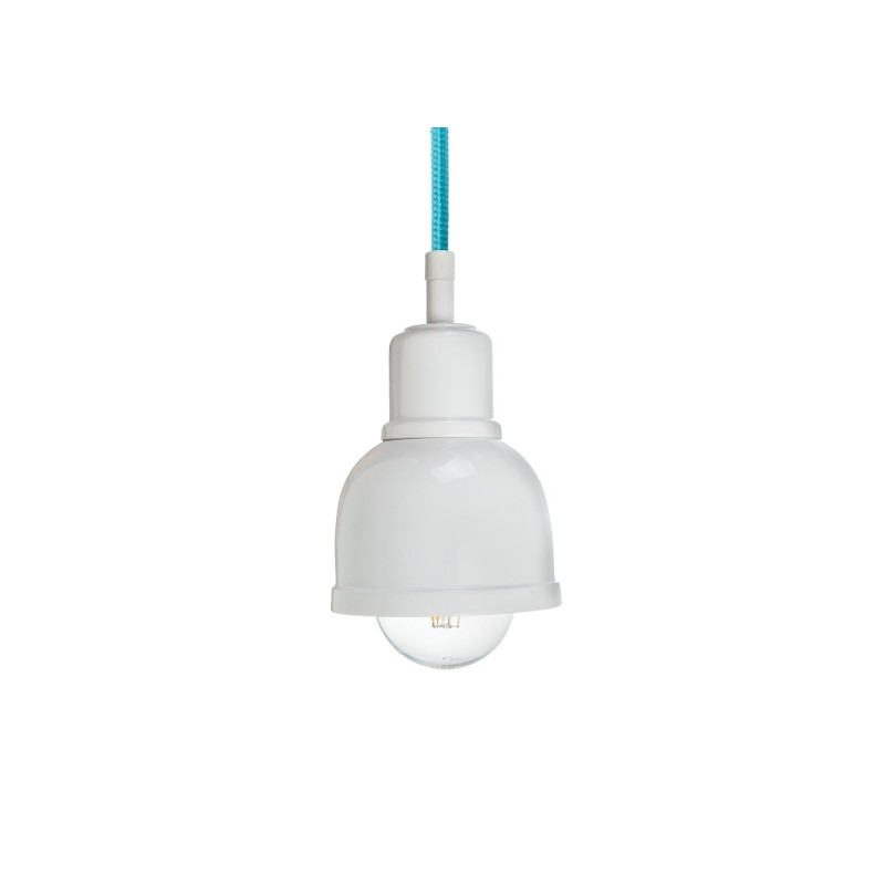 Luminaire Suspension Industriel loft PUNK E27 - blanc