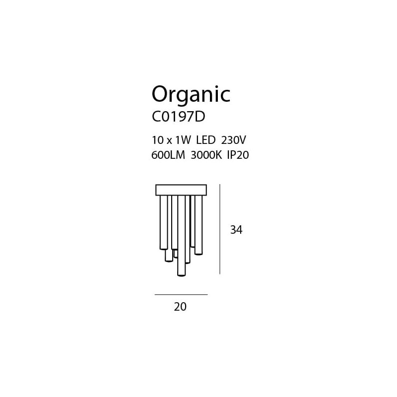 Plafonnier ORGANIC LED 10W 3000K DIM - or 