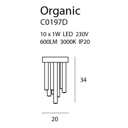 Plafonnier ORGANIC LED 10W 3000K DIM - or 