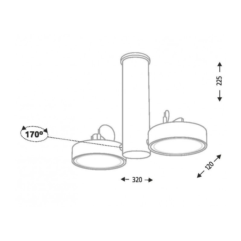 Plafonnier NATORI 7212 2xGU10 - blanc 