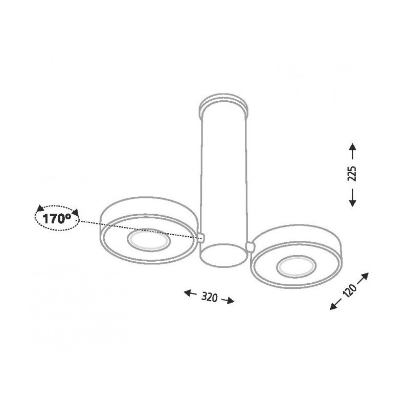 Plafonnier NATORI IL 7280 LED 2x10W - blanc 