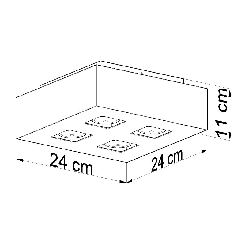 Plafonnier MONO 4 GU10 - blanc 