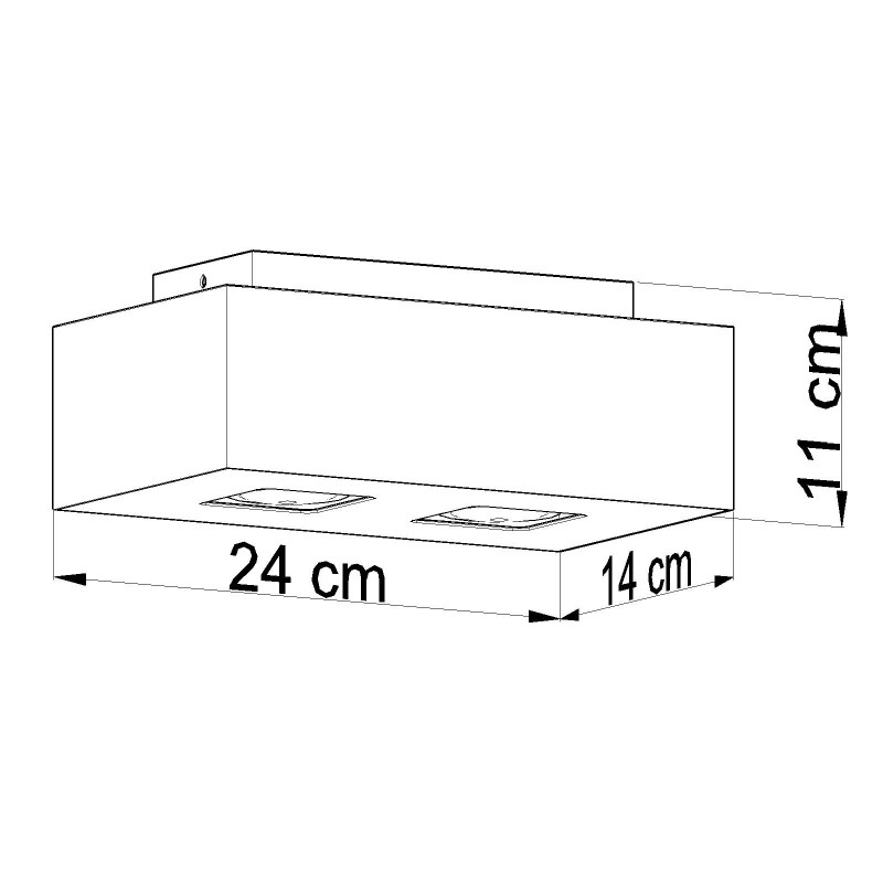 Plafonnier MONO 2 GU10 - blanc 