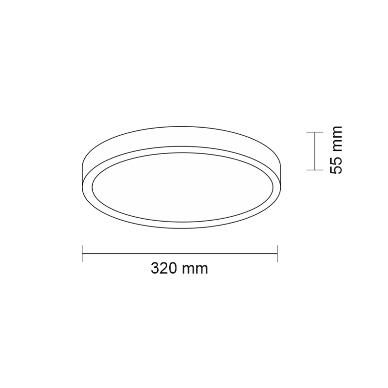 Plafonnier hermétique NOMI LED 11,5W 3000K IP44 - noir 