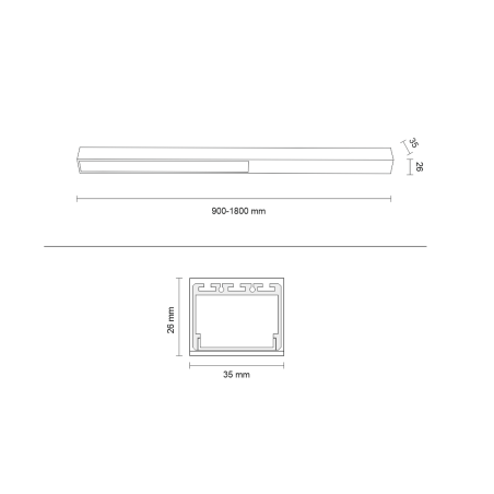 Plafonnier HIATE LINE 90cm LED 2x8.5W 3000K CRI98 - noir 
