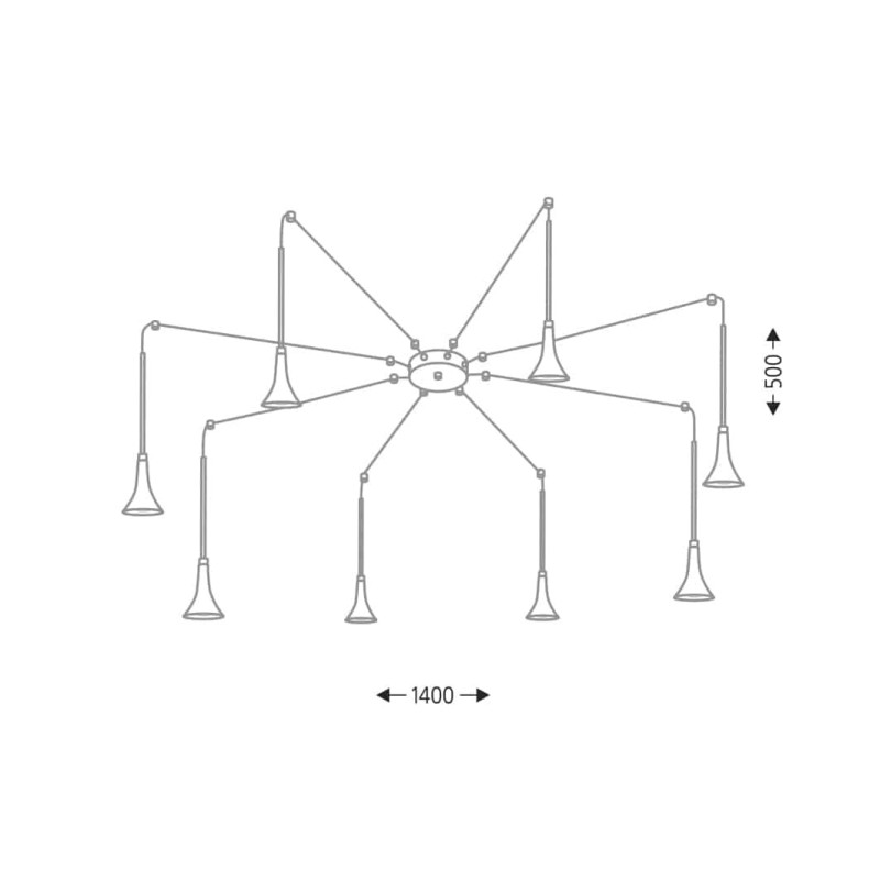 Suspension Design Plafonnier HIDA LED 36W 3000K - noir