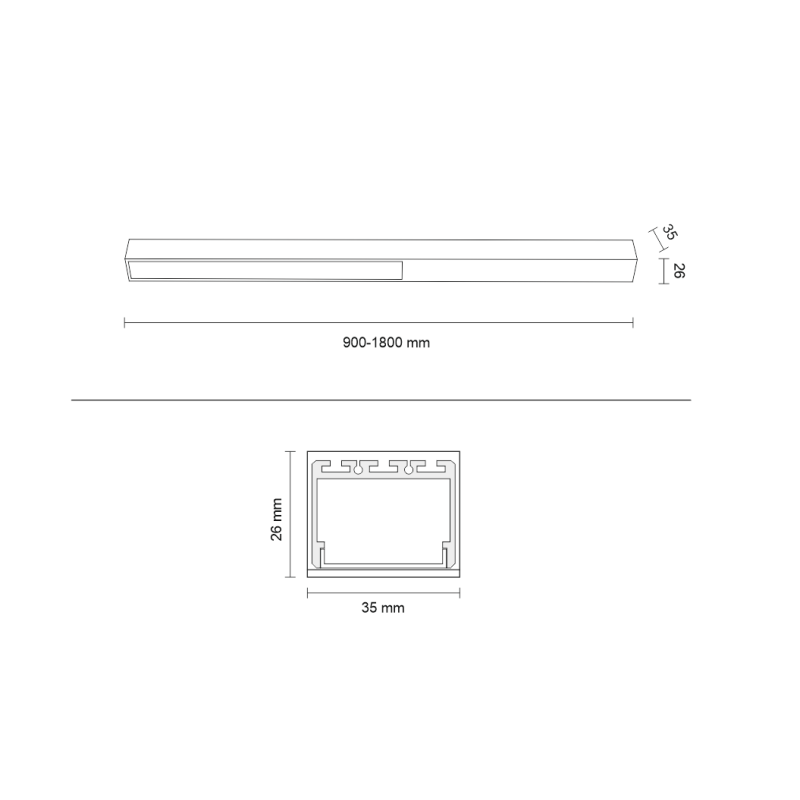 Plafonnier HIATE LINE 90cm LED 2x8.5W 4000K CRI98 - blanc 