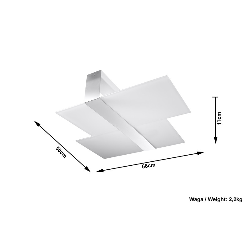 Plafonnier MASSIMO 2 E27 - chrome / blanc 