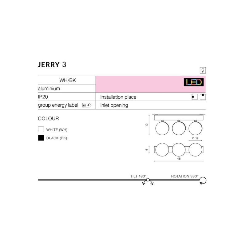 Réflecteur JERRY 3 3xGU10 ES111 230V - blanc 