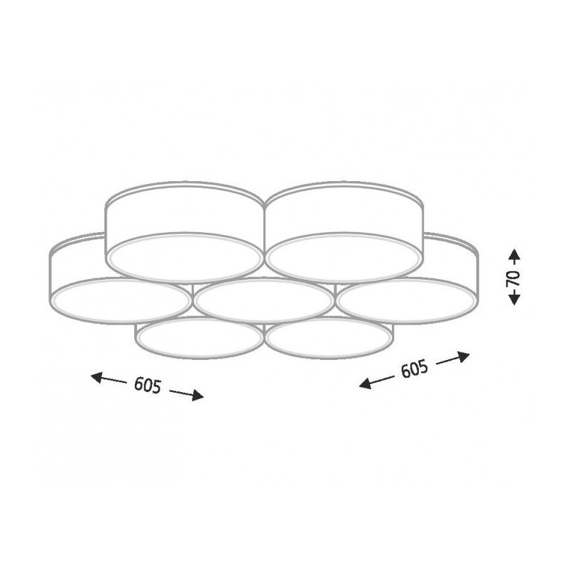 Plafonnier ZAMA 7047 LED 105W - noir 