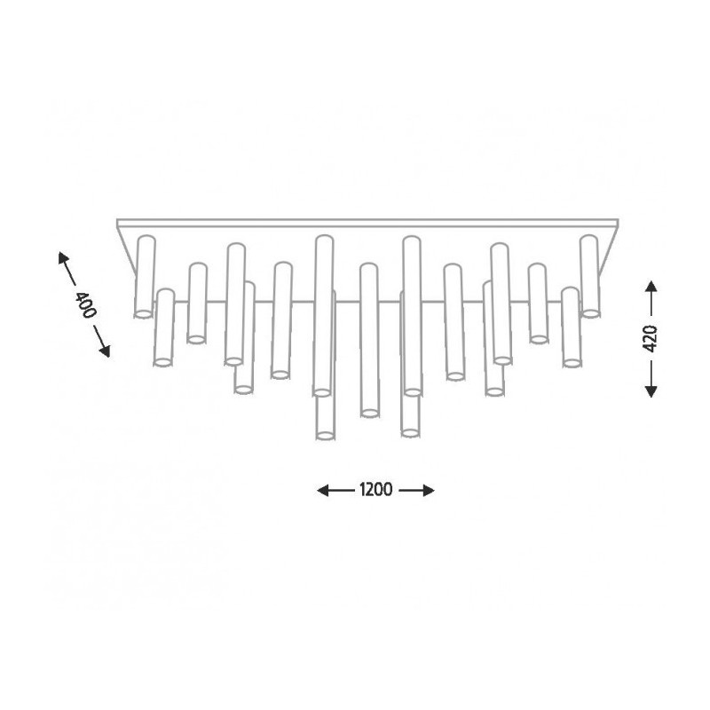 Plafonnier YABU 7171 17xGU10 - blanc 