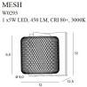 Applique MESH LED 5W 3000K - noir / or 