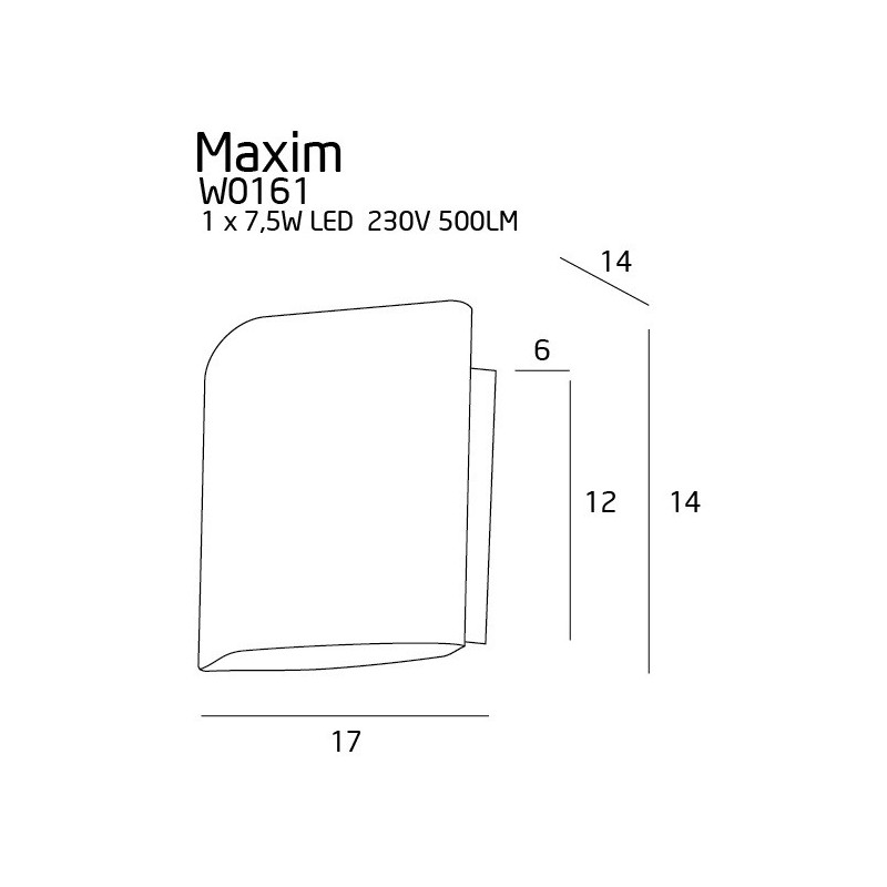 Applique MAXIM LED 7,5W 3000K - blanc 